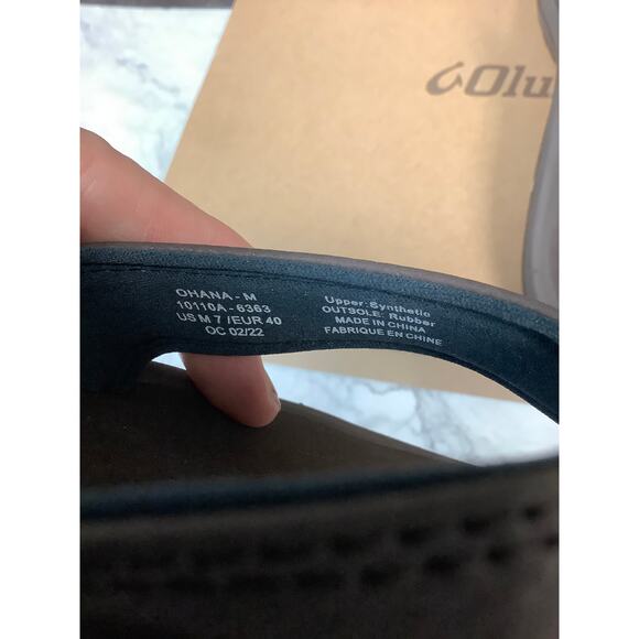 OluKai Men's 7 Brown Dark Wood Ohana Slide Sandals Casual Beach Summer LB7-2 - Picture 6 of 8